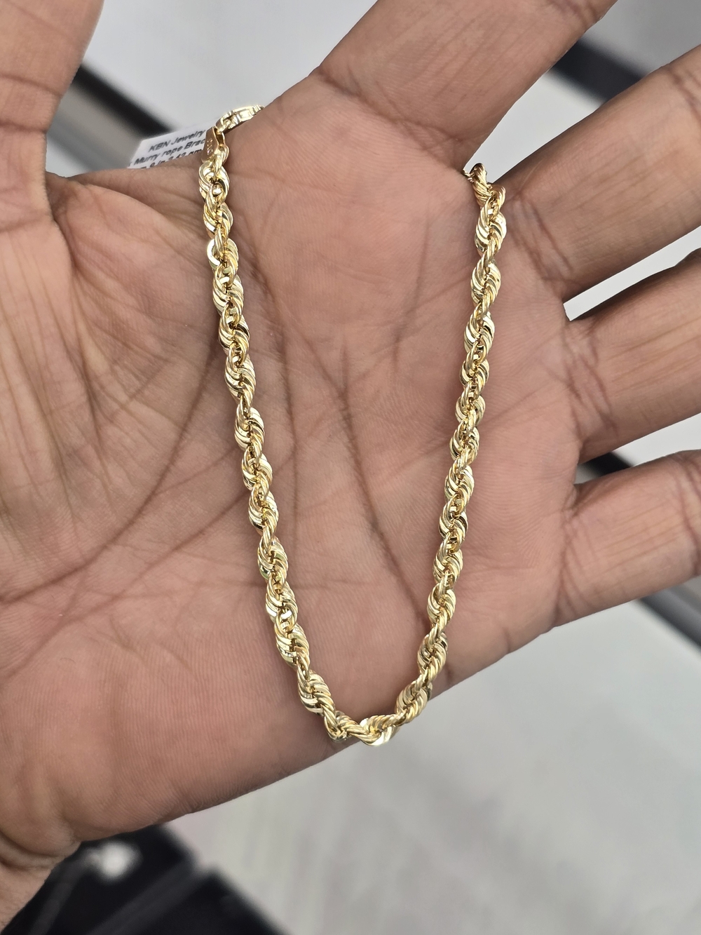 10k Real Gold Rope Bracelet 4mm 9 Inches